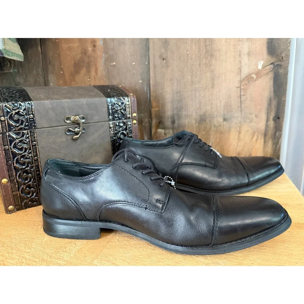 Giorgio Brutini Men's Black Leather Cap Toe Oxford Dress Shoes Size 11.5M